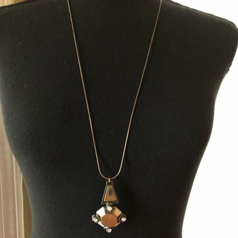 J.Crew Long Necklace w/ Square pendant